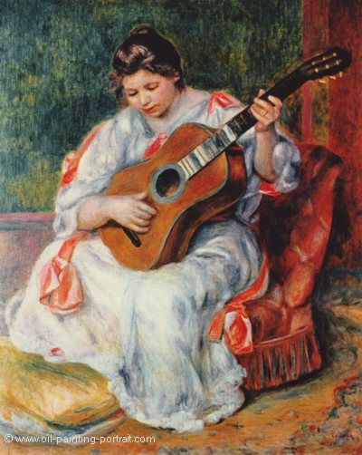 A Woman Playing the Guitar