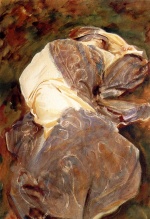 John Singer Sargent  - paintings - Reclining Figure