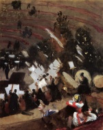 John Singer Sargent  - paintings - Rohearsal of the Pas de Loup Orchestra at the Cirque d Hiver