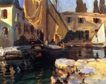 John Singer Sargent  - Peintures - San Vigilio (un bateau avec voile dorée)