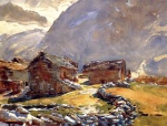 John Singer Sargent  - Peintures - Chalets au col du Simplon 