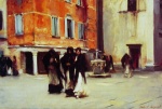 John Singer Sargent  - Peintures - Sortie de l´église Campo san Canciano, Venise