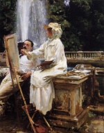 John Singer Sargent  - Peintures - La fontaine de la Villa Torlonia Frascati en Italie