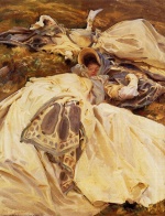 John Singer Sargent  - Peintures - Deux filles en robes blanches