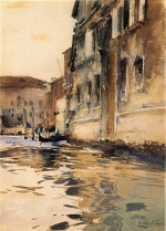 John Singer Sargent  - Peintures - Angle de palais sur le canal de Venise 