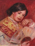 Pierre Auguste Renoir  - paintings - Junges Maedchen mit Faecher