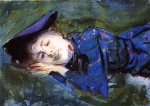 John Singer Sargent  - Peintures - Violette se reposant sur l'herbe