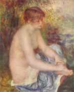 Pierre Auguste Renoir  - Peintures - Petit nu bleu
