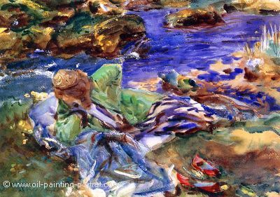 Women in a Turkish Costume (A Turkish Women by a Stream)
