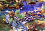 John Singer Sargent  - Peintures - femme en costume turc (femme turque près d´un ruisseau)