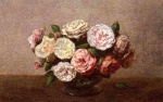 Henri Fantin Latour - Peintures - Coupe de roses