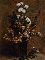 Henri Fantin Latour - Peintures - Genêt et autres fleurs de printemps dans un vase