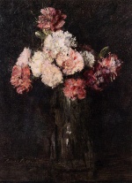 Henri Fantin Latour - paintings - Carnations in a Champagne Glass