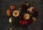 Henri Fantin Latour - Peintures - Chrysanthèmes