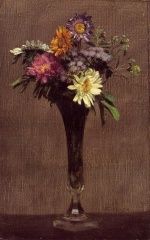 Henri Fantin Latour - paintings - Daisies and Dahlias