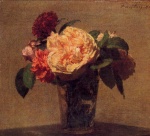 Henri Fantin Latour  - Peintures - Fleurs dans un vase