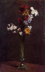 Henri Fantin Latour  - paintings - Narcisses Hyacinths and Nasturtiums