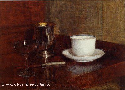 Still Life (Glas Silver Goblet and Cup of Champagne)