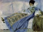 Pierre Auguste Renoir  - Peintures - Mme Monet sur ??le canapé