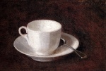 Henri Fantin Latour  - Peintures - Tasse blanche avec soucoupe