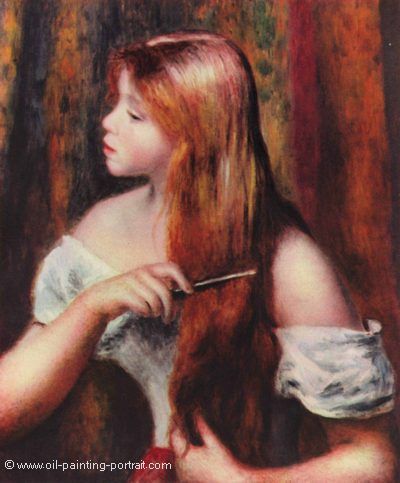 Young Girl Combing Her Hair