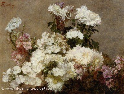 White Phlox Summer Chrysamtemum and Larkspur