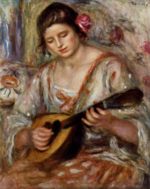 Pierre Auguste Renoir  - Peintures - Jeune fille à la mandoline