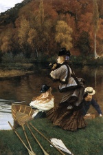 James Jacques Joseph Tissot - paintings - Autumn at the Thames