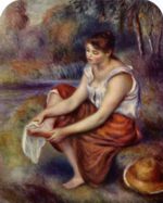 Pierre Auguste Renoir  - paintings - Maedchen sich die Fuesse trocknend
