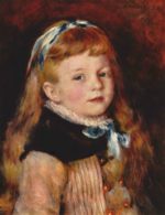 Pierre Auguste Renoir  - Peintures - Mademoiselle Grimprel avec un ruban bleu