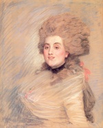 James Jacques Joseph Tissot  - Peintures - Portrait d'une actrice aux cheveux bouclés