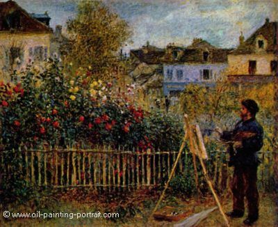Claude Monet Painting in His Garden at Argenteuil