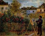 Pierre Auguste Renoir  - paintings - Claude Monet Painting in His Garden at Argenteuil