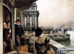 James Jacques Joseph Tissot  - Peintures - La terrasse de la Trafalgar Tavern à Greenwich Londres