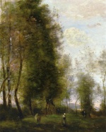 Jean Baptiste Camille Corot - Peintures - Un lieu de repos ombragé