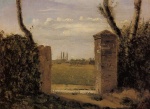 Jean Baptiste Camille Corot - paintings - Boid Guillaumi near Rouen (A Gate Flanked by two Posts)