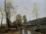 Jean Baptiste Camille Corot - Bilder Gemälde - Canal in Picardi
