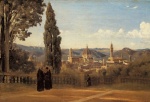 Jean Baptiste Camille Corot - Peintures - Les jardins de Boboli (Florence)