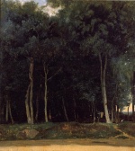 Jean Baptiste Camille Corot - Bilder Gemälde - The Bas Breau Road