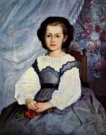 Pierre Auguste Renoir  - Peintures - Portrait de Mademoiselle Romaine Lancaux