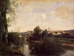 Jean Baptiste Camille Corot  - paintings - Old Bridge at Limay on the Seine