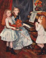 Pierre Auguste Renoir  - Peintures - Portrait des filles de Catulle Mendès au piano