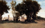 Jean Baptiste Camille Corot  - Bilder Gemälde - Rome Le Cilisee vu des Jardins Farnese