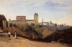 Jean Baptiste Camille Corot  - Peintures - Vue depuis le jardin de l'Académie de France