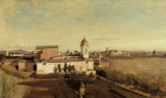 Jean Baptiste Camille Corot  - Peintures - Rome (Vue de la Villa Médicis)