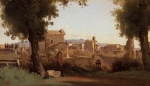 Jean Baptiste Camille Corot  - paintings - Rome (View from the Farnese Gardens Morning)