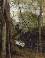 Jean Baptiste Camille Corot  - paintings - Stream in the Woods