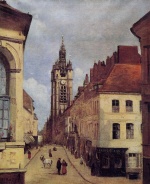 Jean Baptiste Camille Corot  - Peintures - Le beffroi de Douai