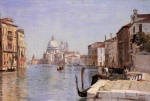 Jean Baptiste Camille Corot  - Peintures - Venise (Campo della Carita de vue sur le dôme de la Salute)
