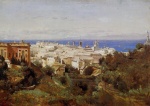 Jean Baptiste Camille Corot  - Peintures - Vue de Gênes depuis la Promenade des Acqua Sola